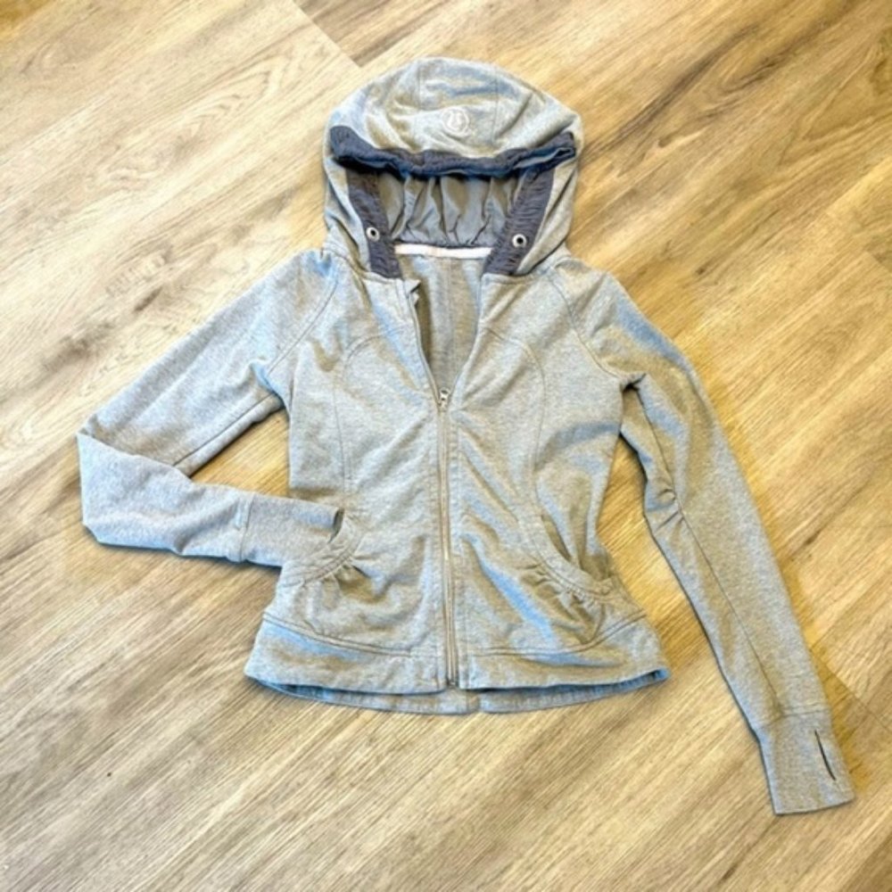 LULULEMON lightweight zip up scuba hoodie sweater with lacy mesh